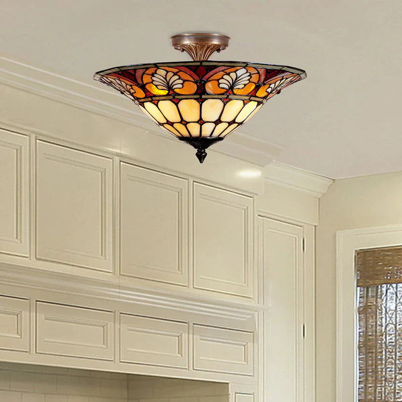 Tiffany Flush Mount Ceiling Lights - Stained Glass Flush Mount Ceiling Lights