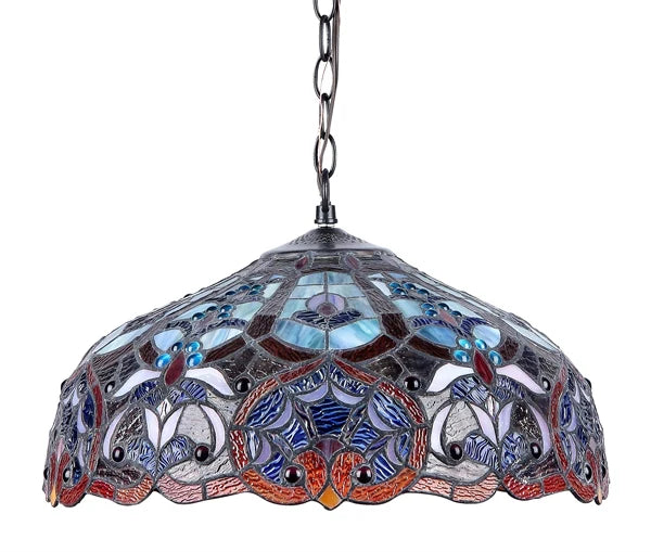 Chloe Sadie Victorian Blue Pendant Lamp