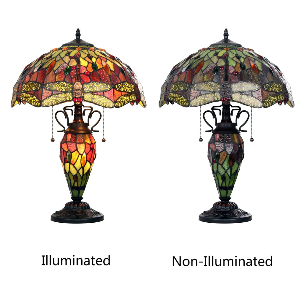 Chloe Empress Red Double-Lit Table Lamp