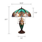 Chloe Liaison Emerald Double Lit Table Lamp