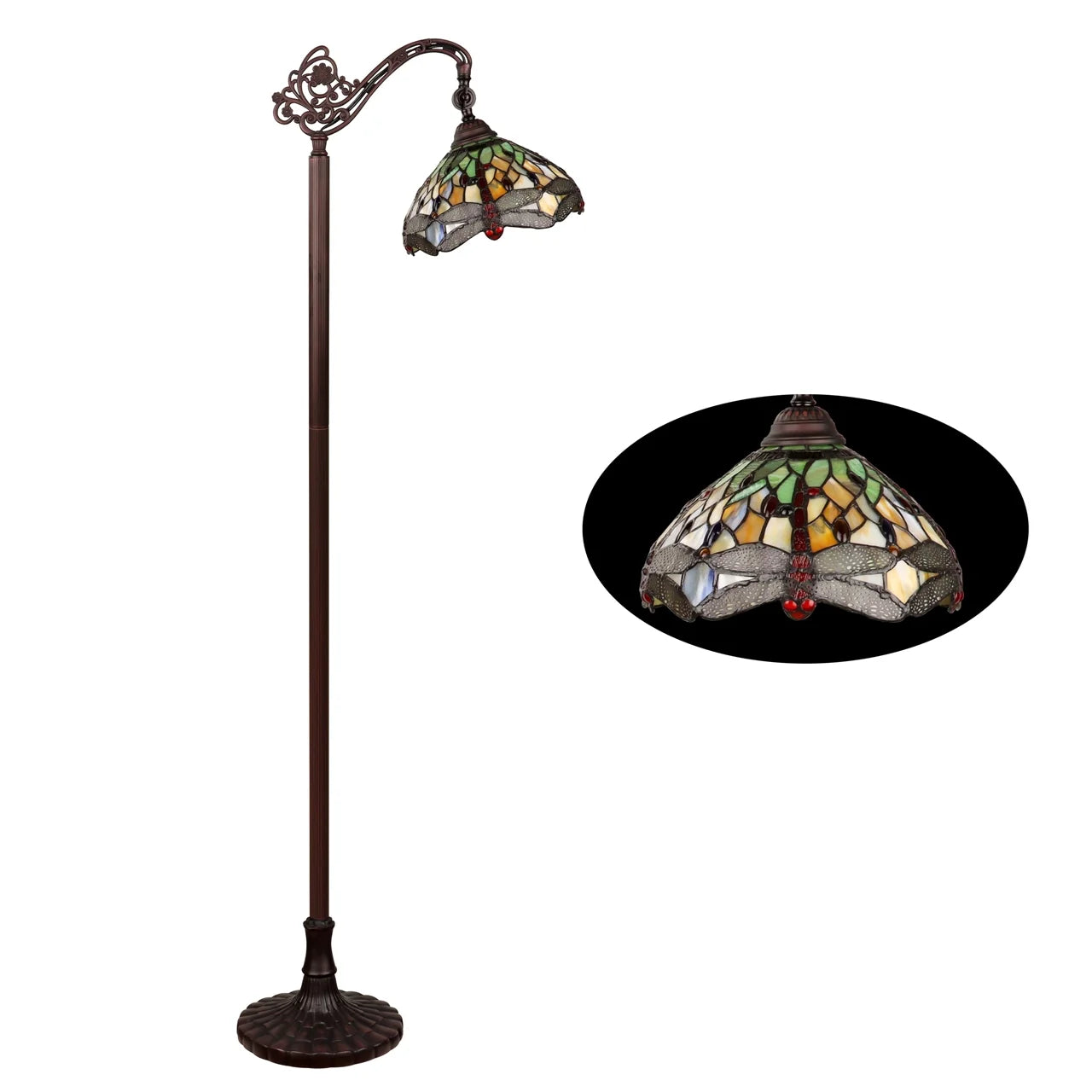Dragonflies: Chloe Anisoptera Purity Reading Floor Lamp – TiffanyLamps ...
