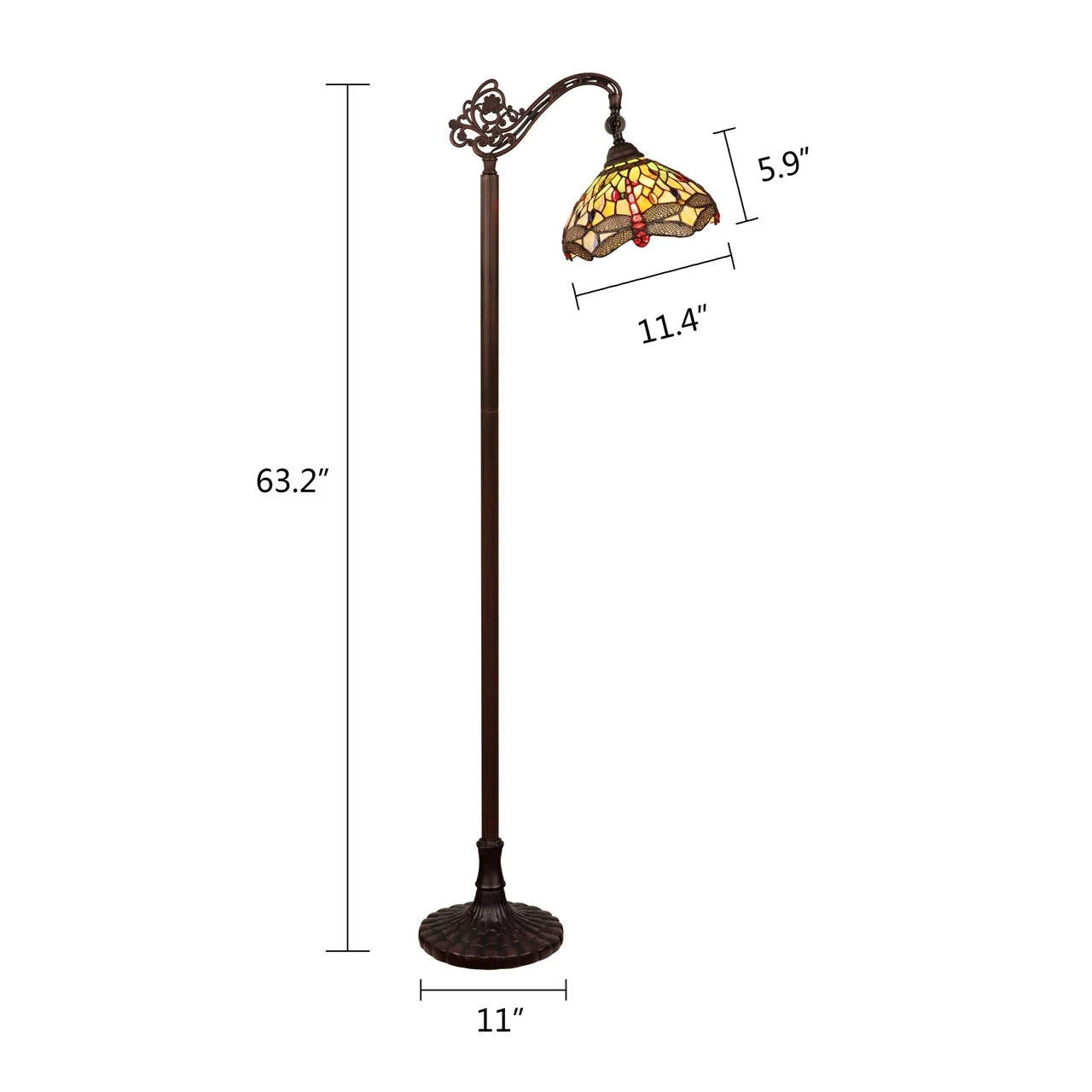 Dragonflies: Chloe Anisoptera Purity Reading Floor Lamp