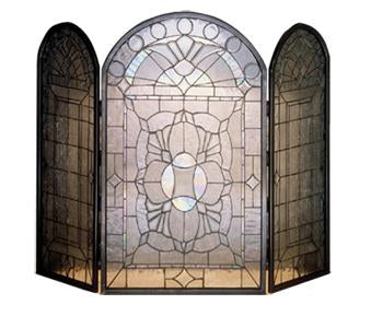 Meyda Tiffany 3-Panel Clear Beveled Fireplace Screen
