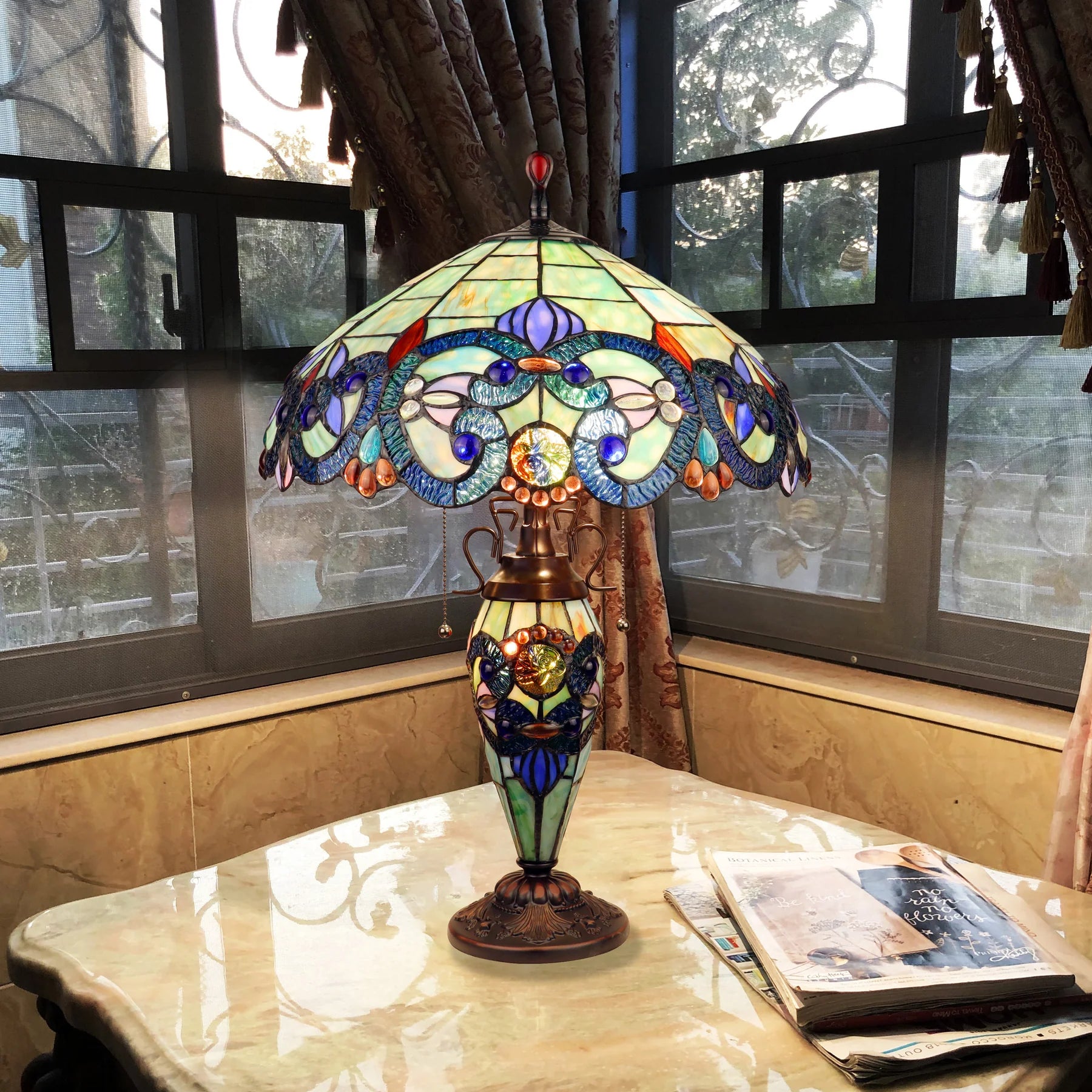 Chloe Double-Lit Carousel Table Lamp