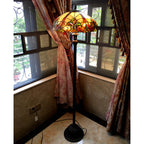 Chloe Golden Iris Victorian Floor Lamp
