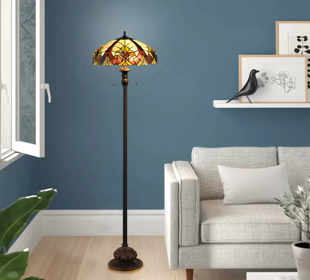 Chloe Golden Iris Victorian Floor Lamp