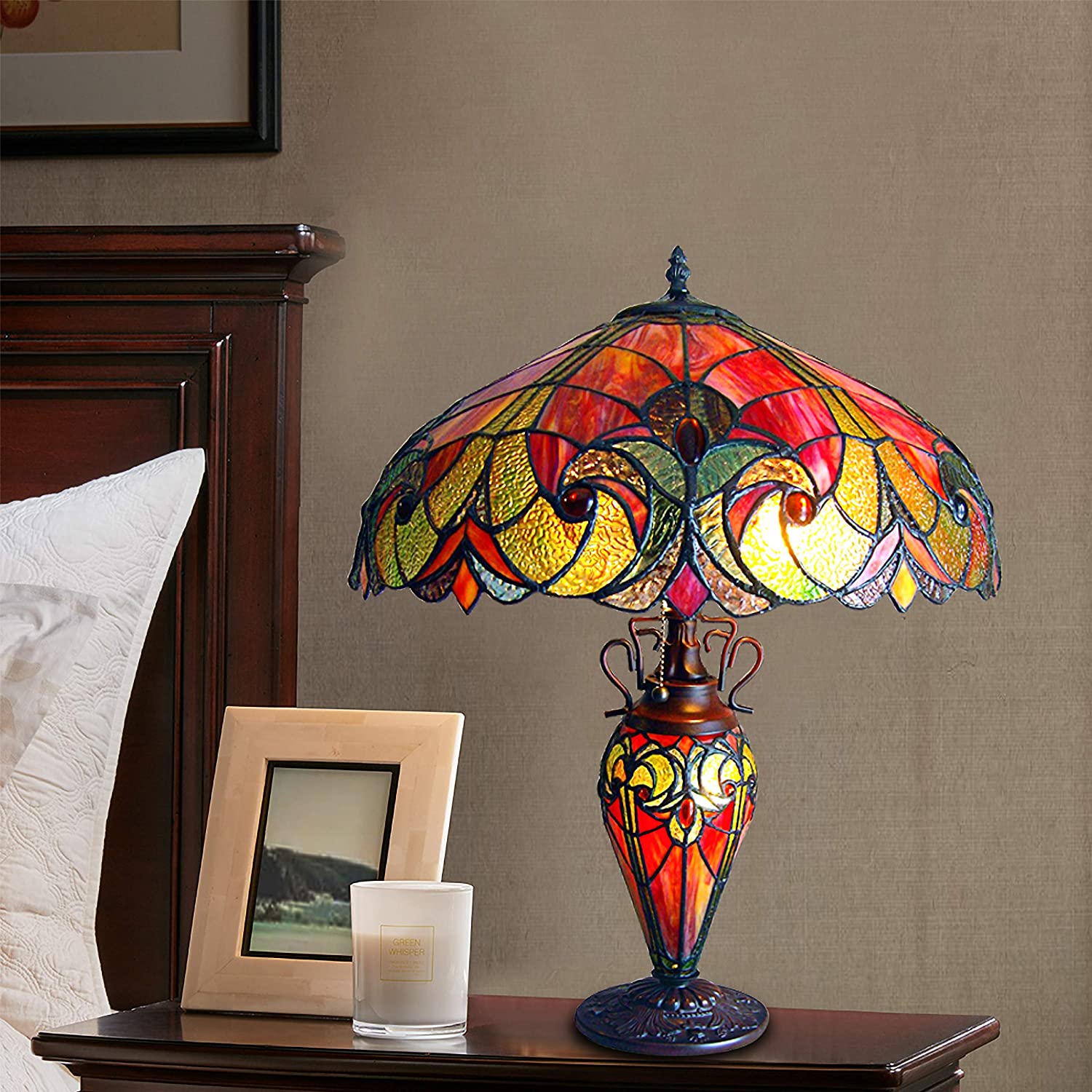 Chloe Liaison Red Victorian Table Lamp
