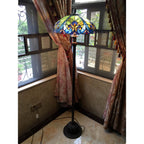Chloe Blue Iris Victorian Floor Lamp