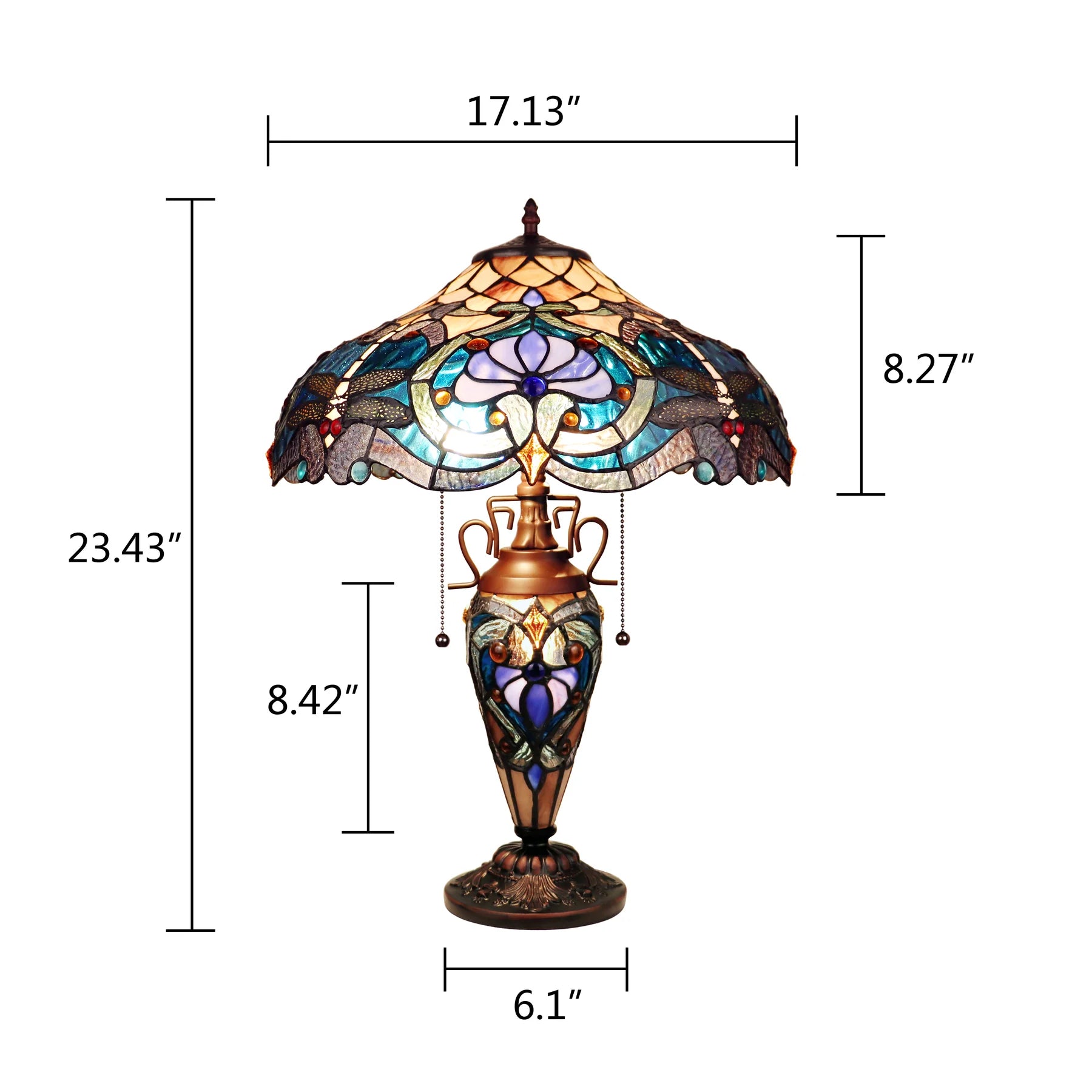 Chloe Lydia 3-Light Victorian Table Lamp