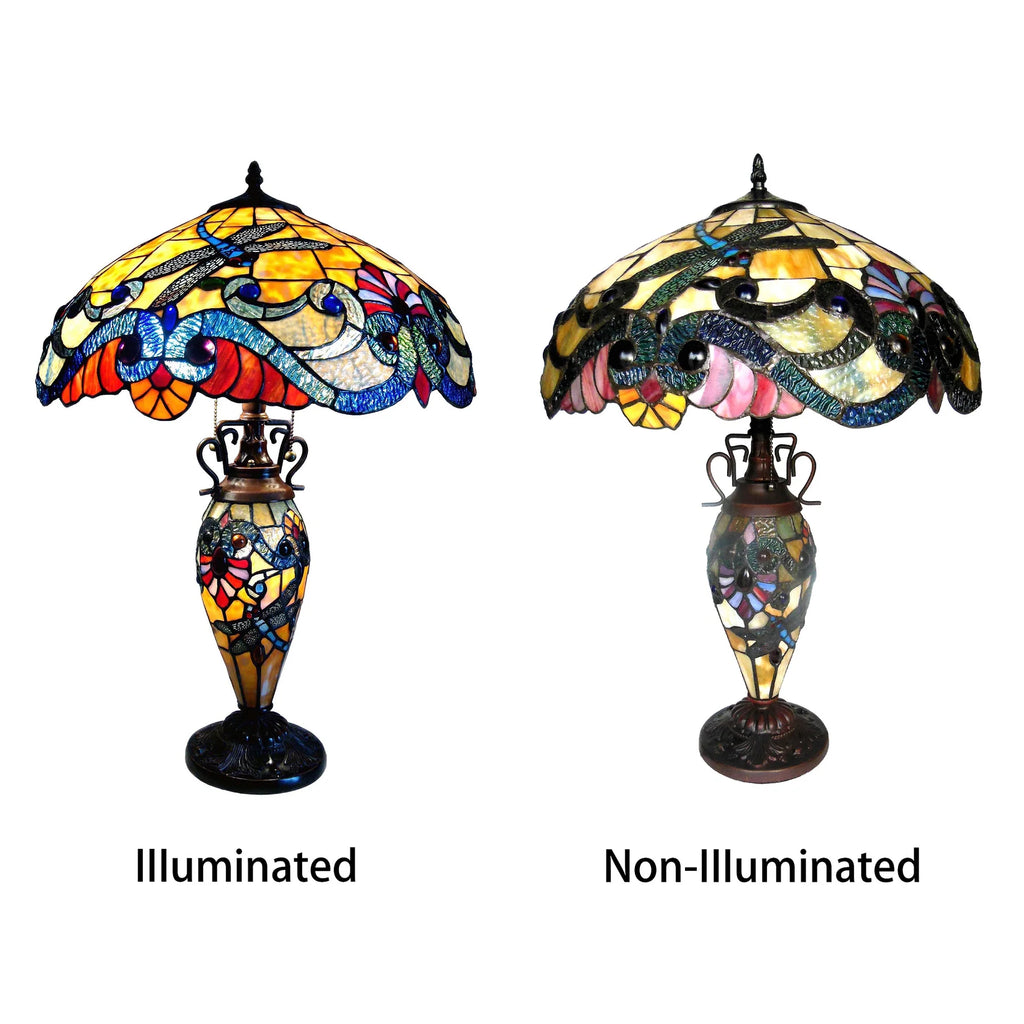 Dragonflies: Chloe Dragonfly Double-Lit Table Lamp