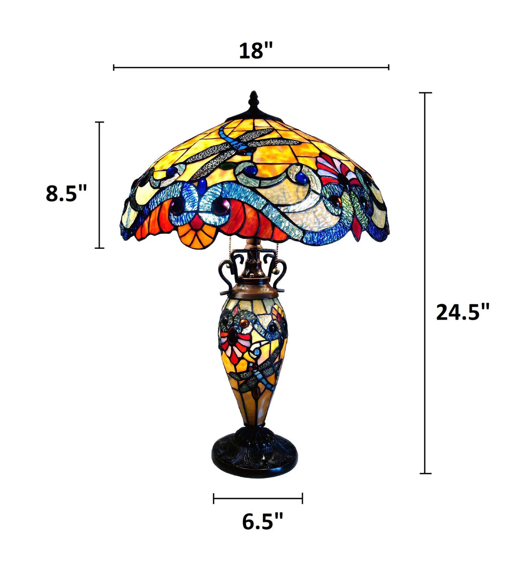Dragonflies: Chloe Dragonfly Double-Lit Table Lamp