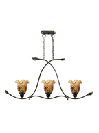 Dale Tiffany Luster 3-Light Hand Blown Art Glass Hanging Fixture - Stained Glass Luster 3-Light Hand Blown Art Glass Hanging Fixture