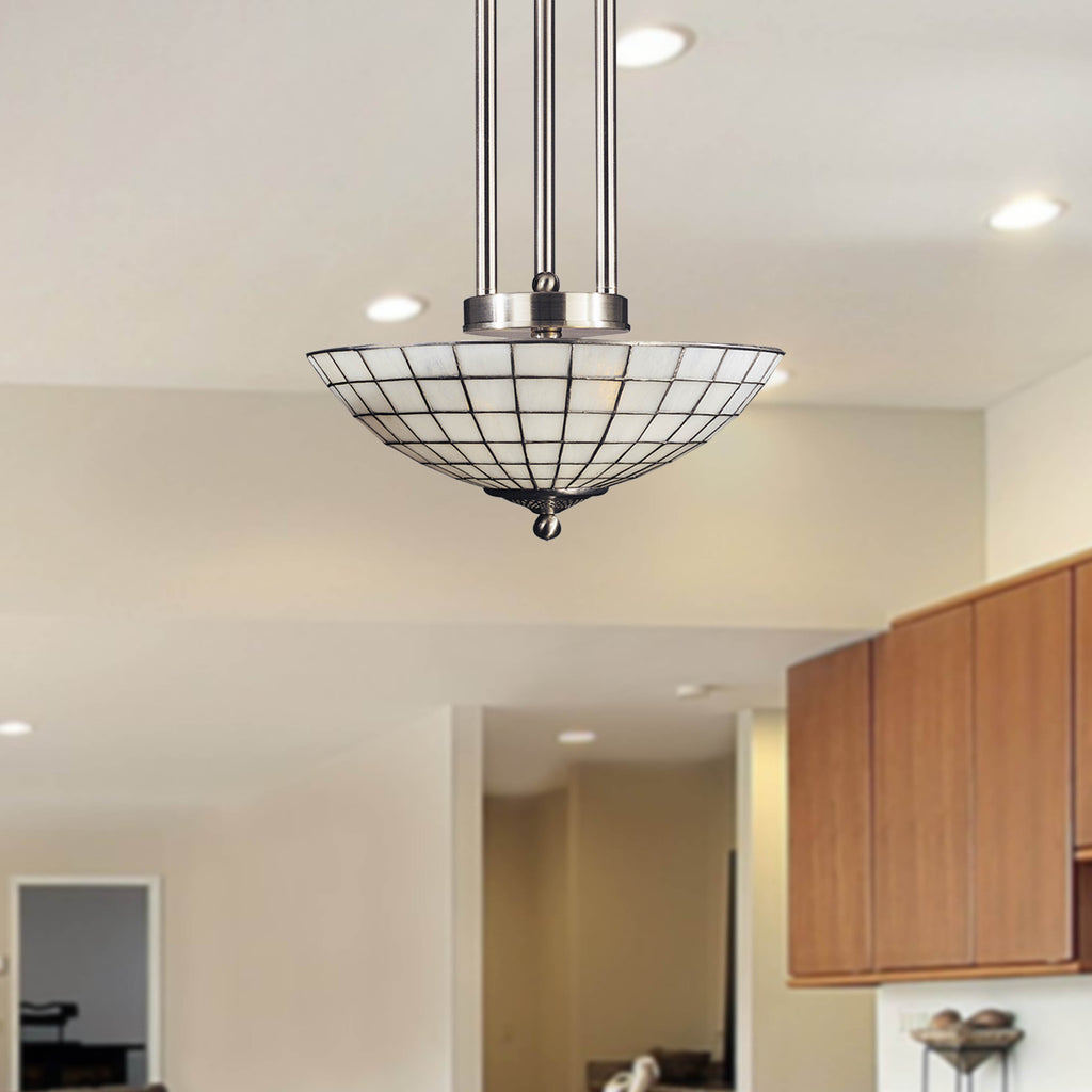 Dale Tiffany White Dome Tiffany Hanging Fixture - Stained Glass White Dome Tiffany Hanging Fixture Room Seting