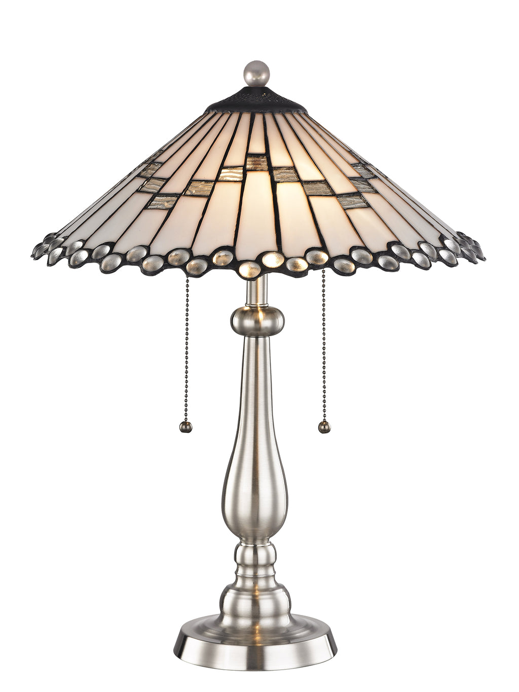 Dale Tiffany Jensen Tiffany Table Lamp - Stained Glass Jensen Tiffany Table Lamp Turned On
