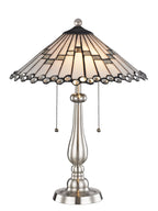 Dale Tiffany Jensen Tiffany Table Lamp - Stained Glass Jensen Tiffany Table Lamp Turned On
