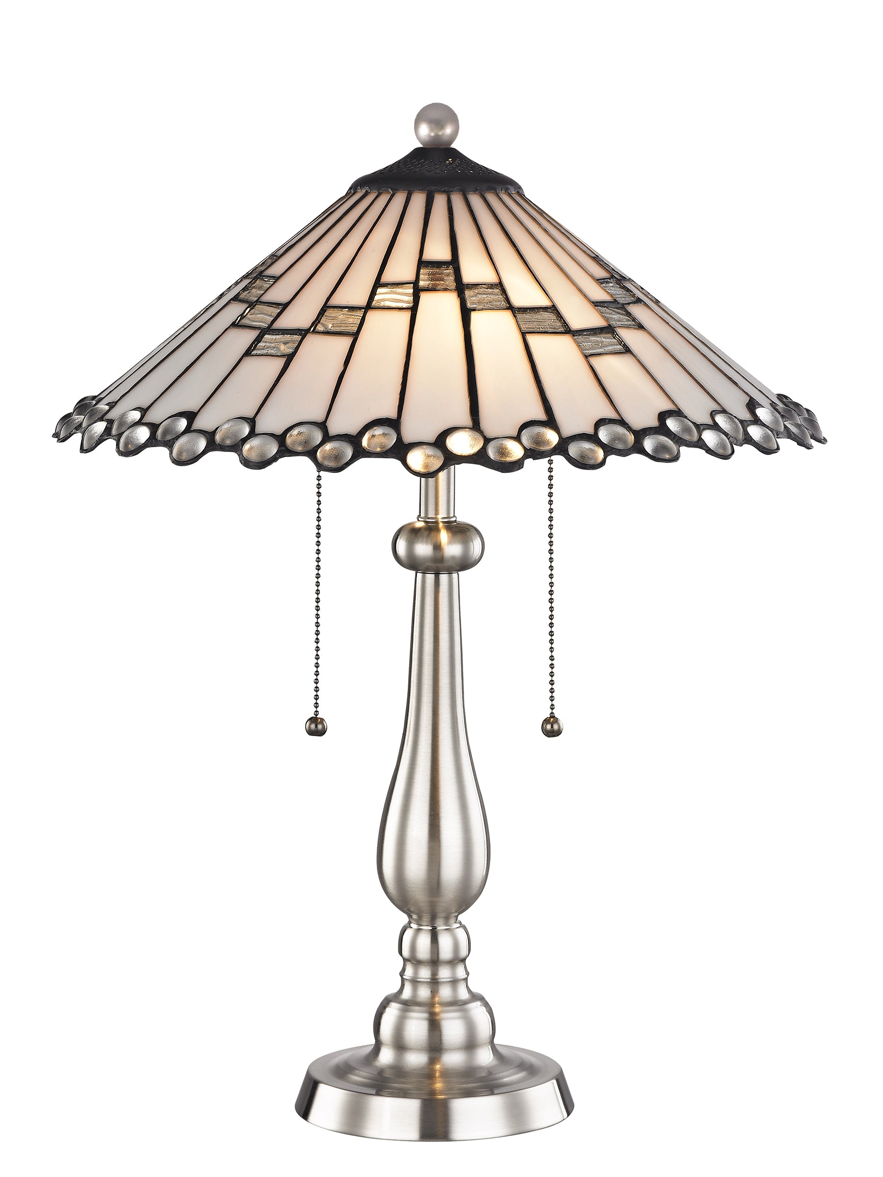 Dale Tiffany Jensen Tiffany Table Lamp - Stained Glass Jensen Tiffany Table Lamp Turned On
