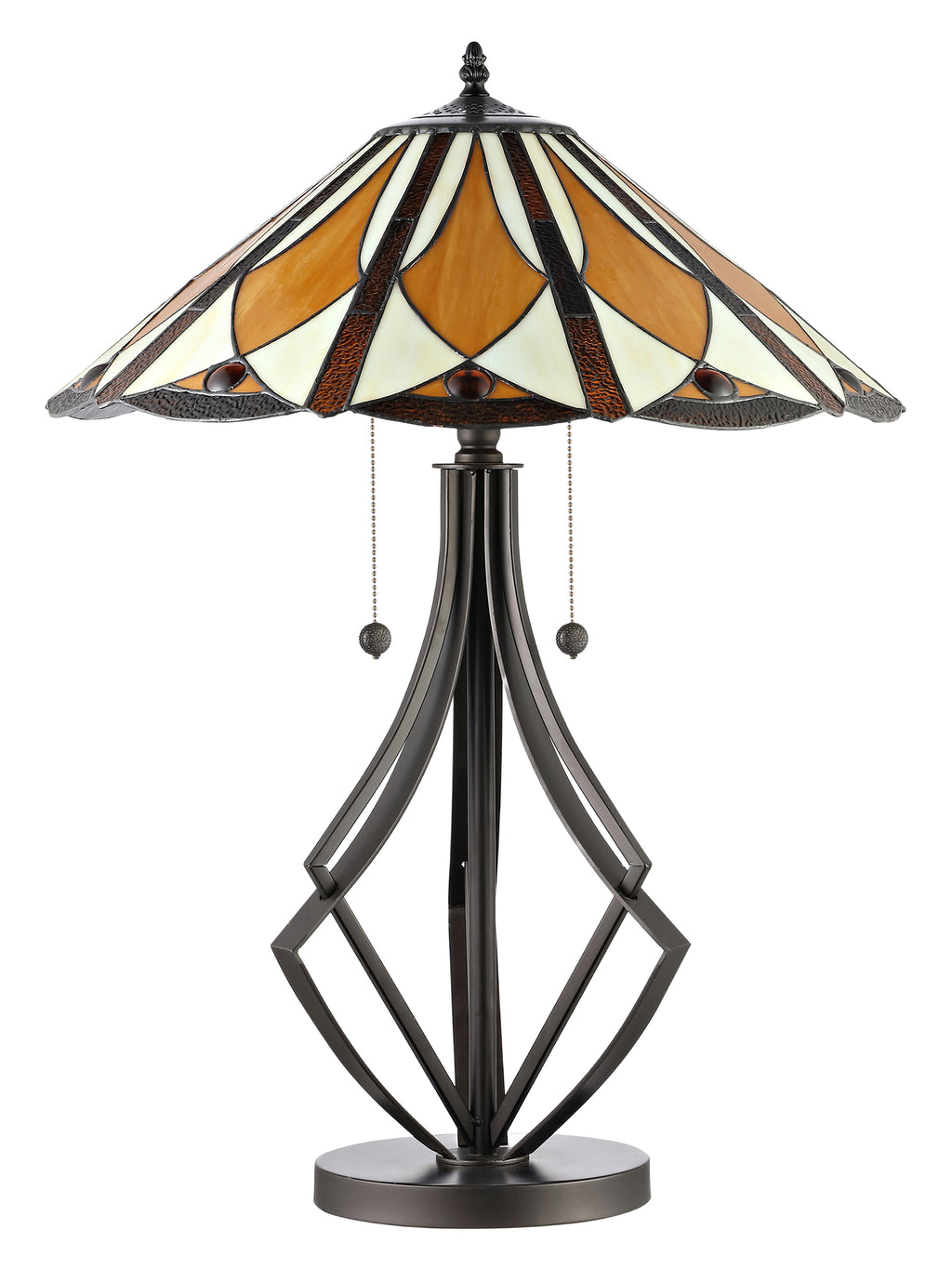 Dale Tiffany Diamond Flare Tiffany Table Lamp - Stained Glass Diamond Flare Tiffany Table Lamp Turned Off