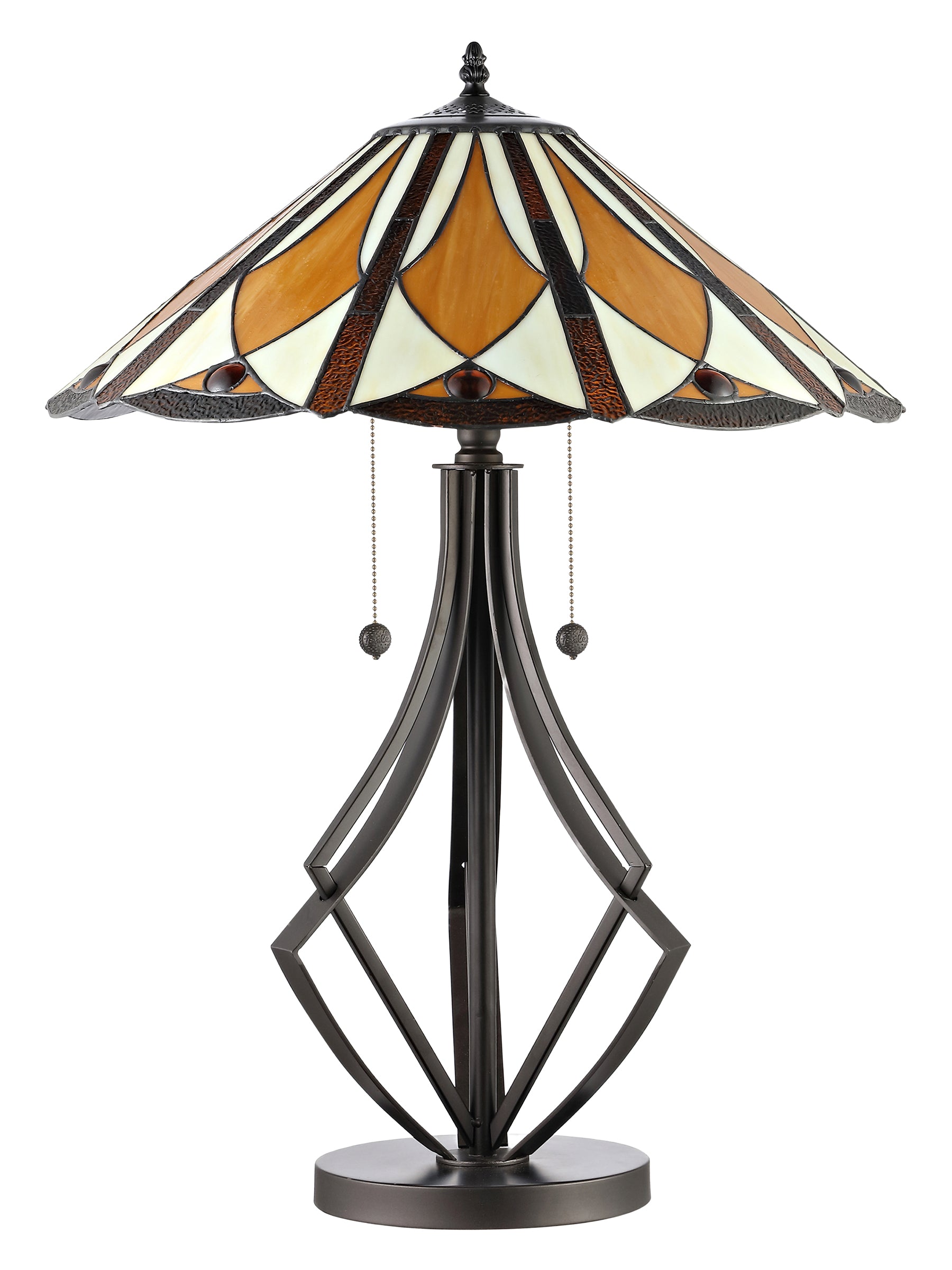 Dale Tiffany Diamond Flare Tiffany Table Lamp - Stained Glass Diamond Flare Tiffany Table Lamp Turned Off