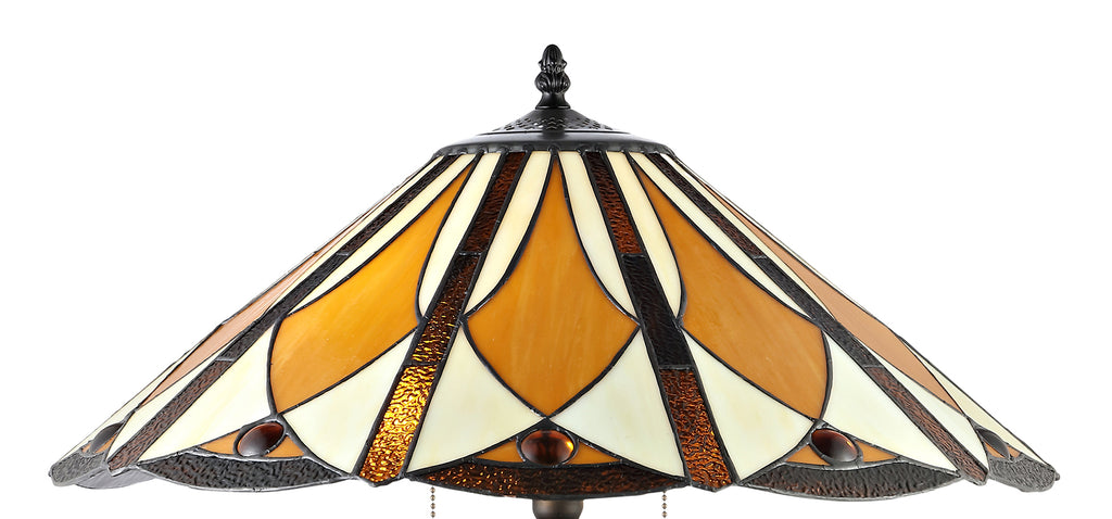 Dale Tiffany Diamond Flare Tiffany Table Lamp - Stained Glass Diamond Flare Tiffany Table Lamp Shade