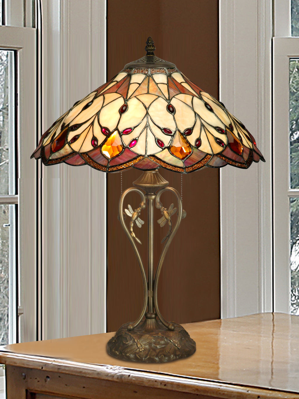 Dale Tiffany Marshall Tiffany Table Lamp - Stained Glass Marshall Tiffany Table Lamp Room Setting