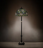Meyda Tiffany Trillium and Violet Floor Lamp - Stained Glass Trillium and Violet Floor Lamp Room Setting
