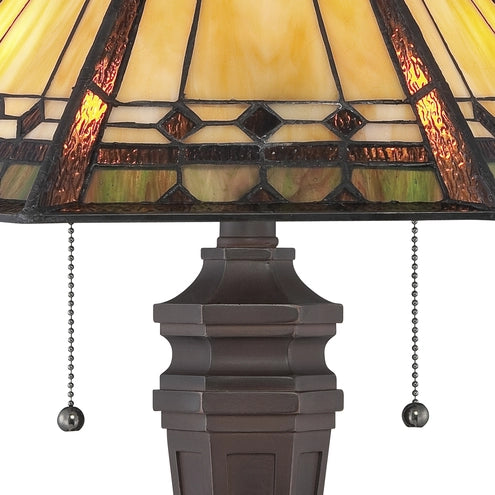 Quoizel Arden Desk Lamp - Stained Glass Arden Desk Lamp Closeup