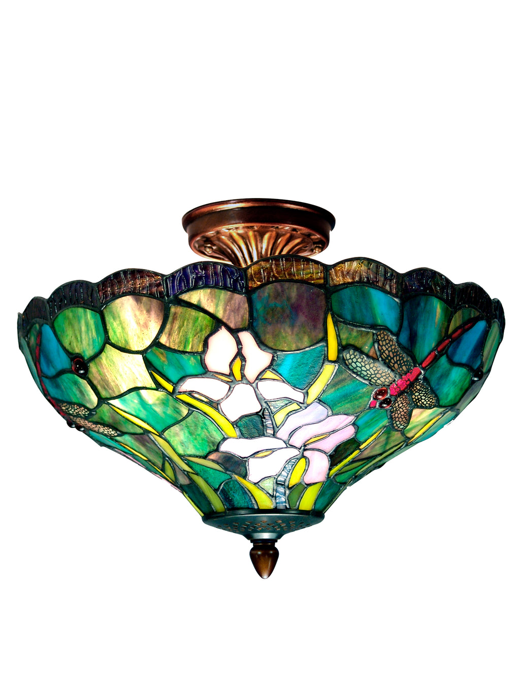 Dragonflies: Dale Tiffany Savannah Dragonfly Flush Mount