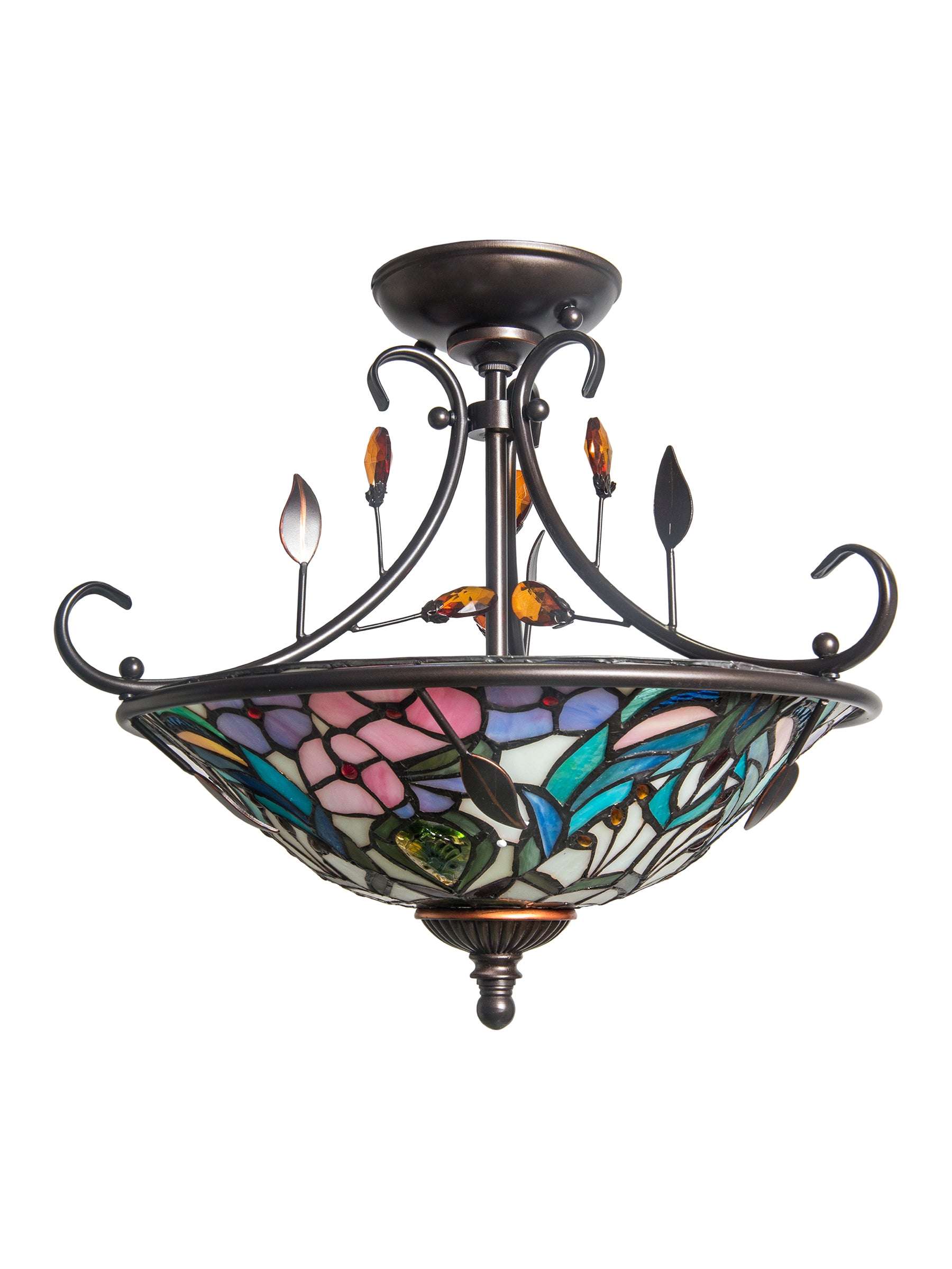 Dale Tiffany Peony Crystal Semi-Flush Mount