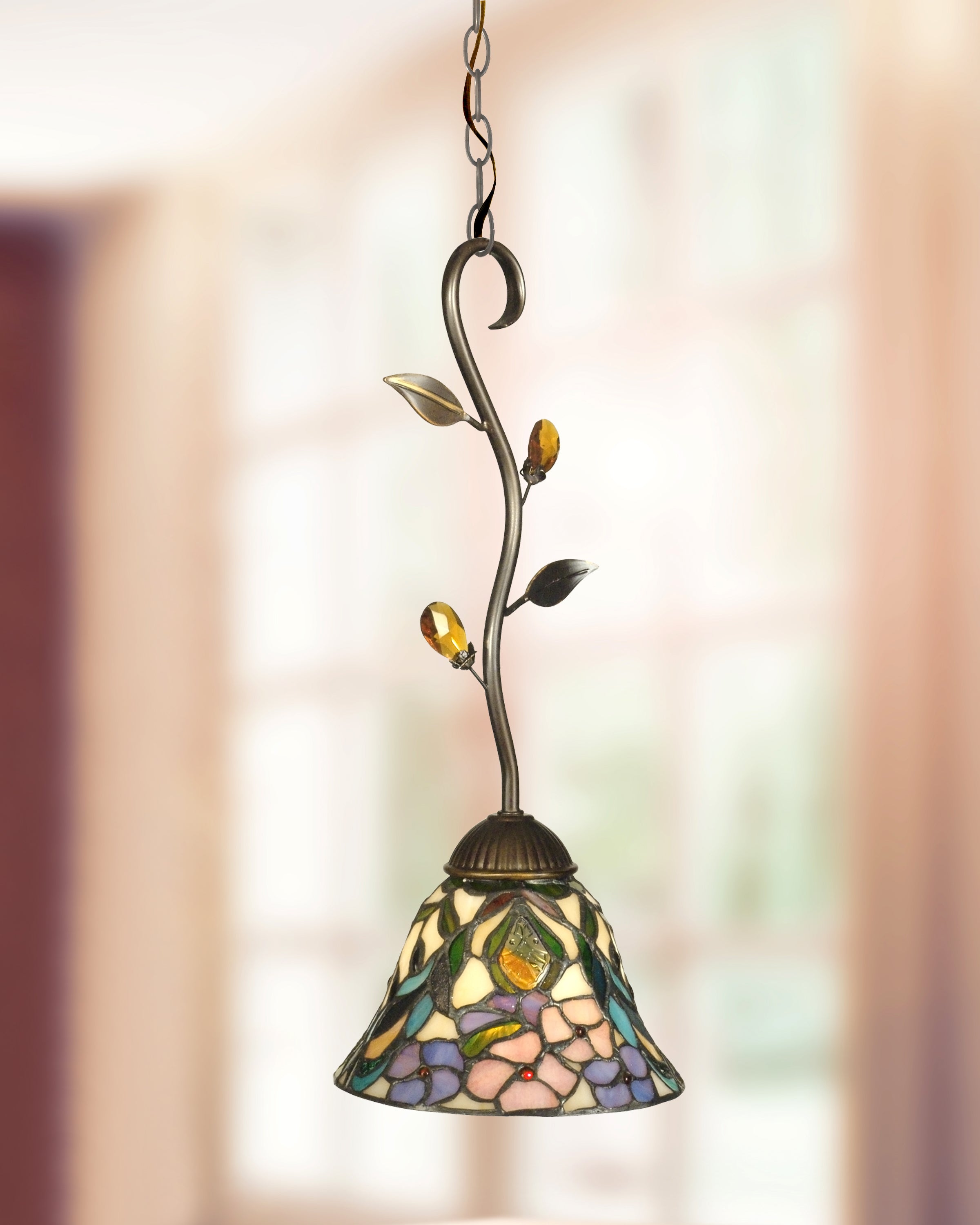 Dale Tiffany Crystal Peony Mini Pendant