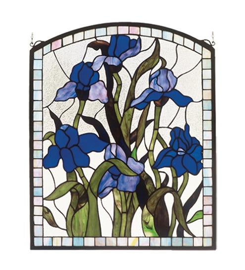 Meyda Tiffany Arched Iris Stained Glass Window