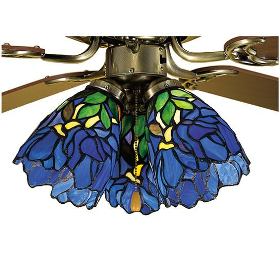 Meyda Tiffany Blue Iris Fanlite Shade