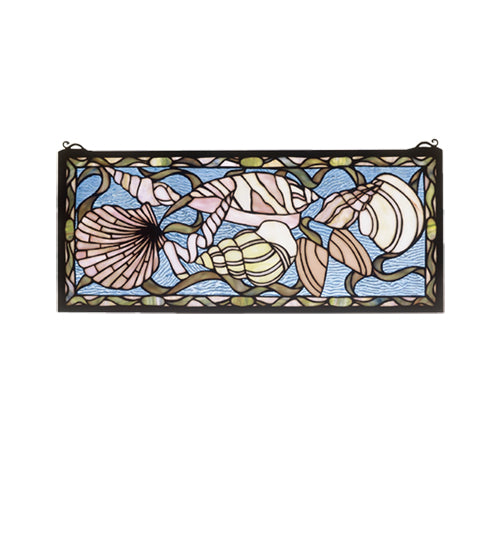 Meyda Tiffany Colored Seashells Art Glass Window