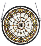 Meyda Tiffany Fleur-de-lis Art Glass Window - Small - Stained Glass Fleur-de-lis Art Glass Window - Small