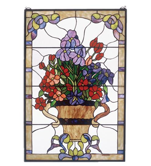 Meyda Tiffany Floral Arrangement Stained Glass Window