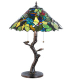 Meyda Tiffany Fruit Tree Table Lamp - Stained Glass Fruit Tree Table Lamp Turned On