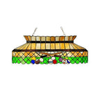 Meyda Tiffany Green 32" Billiards Lamp - Stained Glass Green 32" Billiards Lamp Turned On