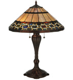 Meyda Tiffany Ilona Table Lamp - Stained Glass Ilona Table Lamp Turned On