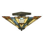 Quoizel Inglenook Semi Flush Ceiling Fixture - Stained Glass Inglenook Semi Flush Ceiling Fixture