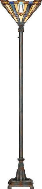 Quoizel Inglenook Torchiere Lamp - Stained Glass Inglenook Torchiere Lamp