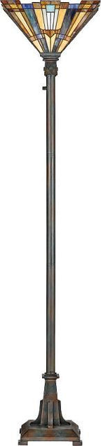 Quoizel Inglenook Torchiere Lamp - Stained Glass Inglenook Torchiere Lamp