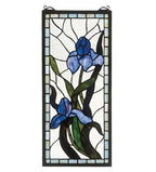 Meyda Tiffany Iris Stained Glass Window - Stained Glass Iris Stained Glass Window Without Lighting