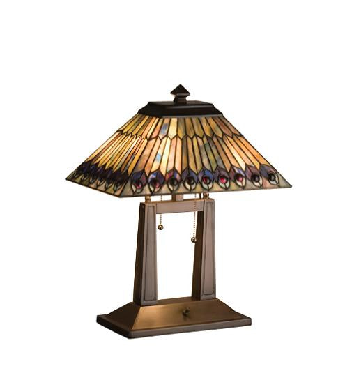 Meyda Tiffany Jeweled Peacock Table Lamp
