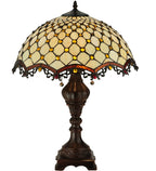 Meyda Tiffany Jeweled Katherine Table Lamp - Stained Glass Jeweled Katherine Table Lamp Turned On