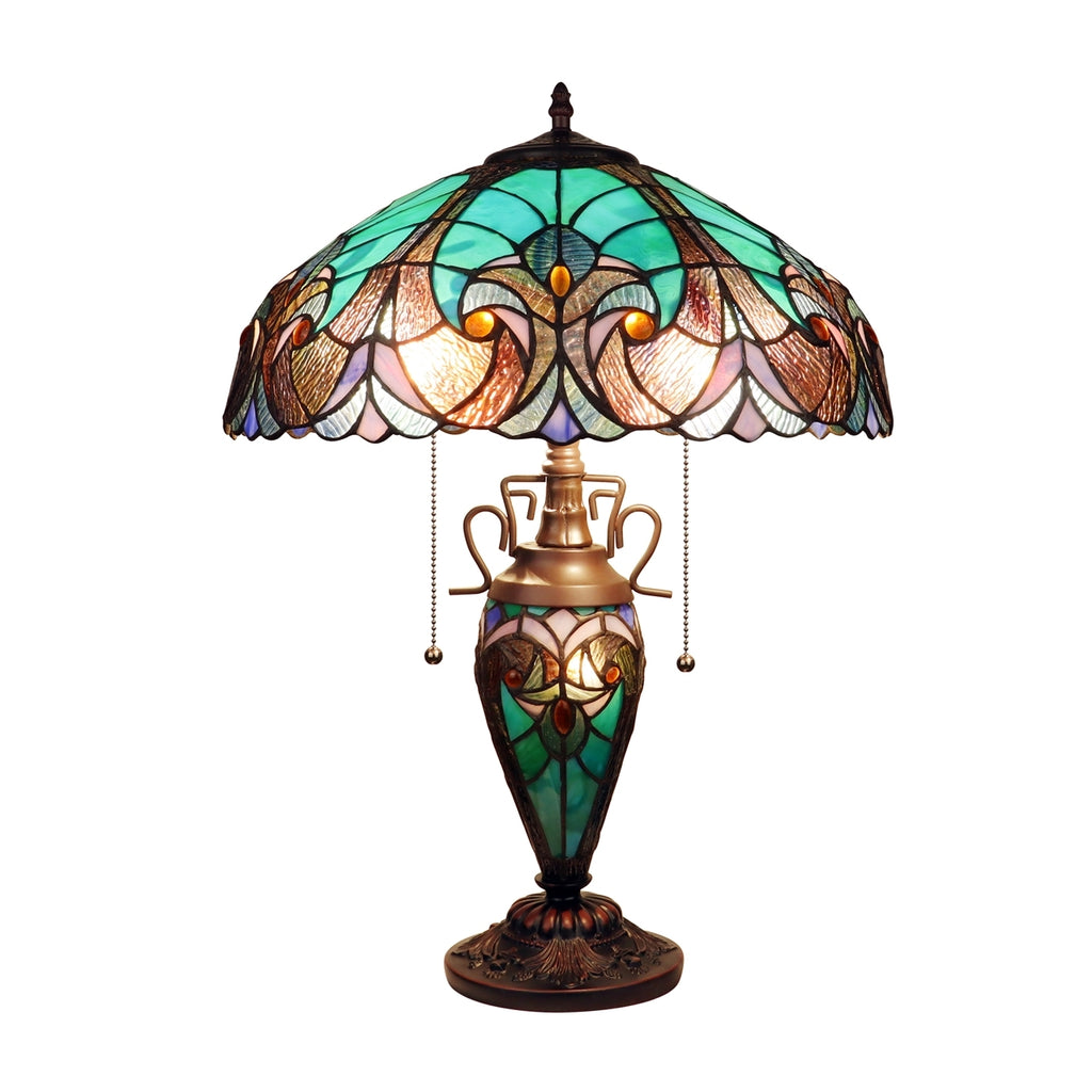 Chloe Liaison Emerald Double Lit Table Lamp