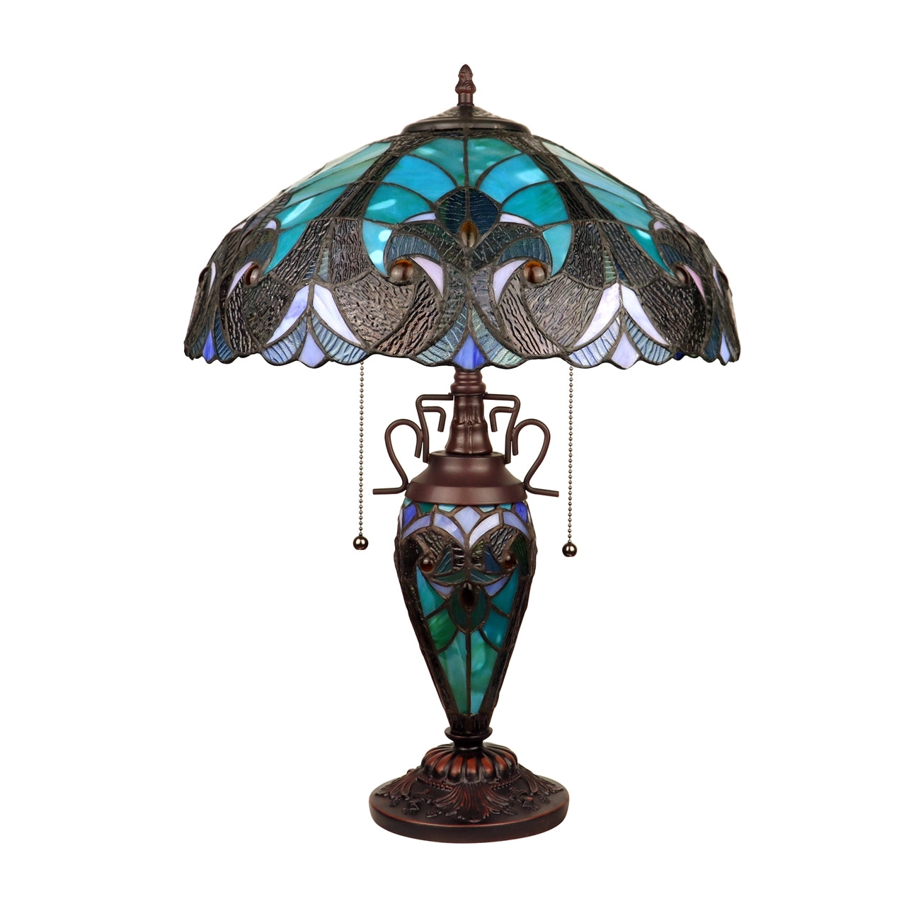 Chloe Liaison Emerald Double Lit Table Lamp