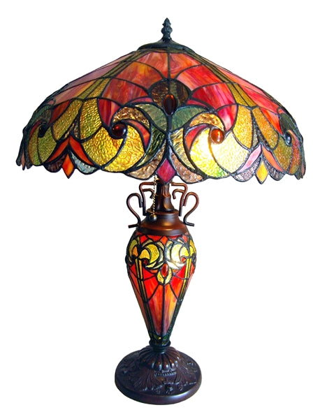Chloe Liaison Red Victorian Table Lamp