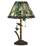 Meyda Tiffany Loro Paraiso Table Lamp - Stained Glass Loro Paraiso Table Lamp Turned On