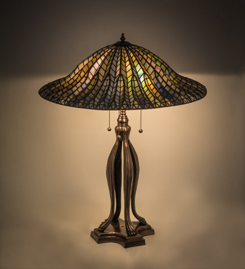 Meyda Tiffany Lotus Leaf 30" Table Lamp - Stained Glass Lotus Leaf 30" Table Lamp Room Setting