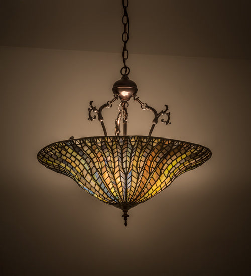 Meyda Tiffany Lotus Leaf Inverted Pendant