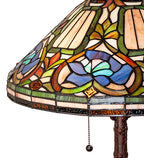 Meyda Tiffany Floral Table Lamp - Stained Glass Floral Table Lamp Shade Closeup